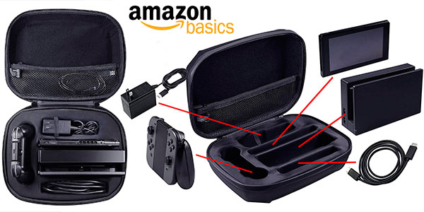 Chollo Funda y maleta AmazonBasics de almacenamiento para Switch