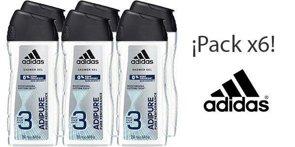 Chollo Pack Gel de ducha Adidas Adipure para hombre (250 ml)