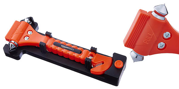 martillo rompecristales con cortador de cinturón para el vehículo AmazonBasics oferta