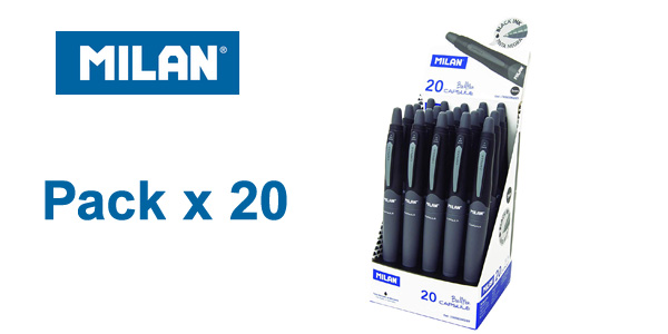 Pack x20 Bolígrafos Milan Ball Pen Capsule tinta negra barato en Amazon