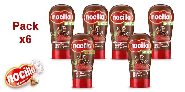 Pack x6 Nocilla crema de cacao y avellanas bocabajo sin aceite de palma bote 320 g barato en Amazon