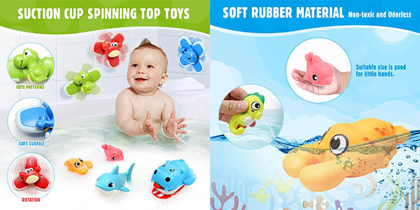 Set de 9 juguetes de baño flotantes para pescar
