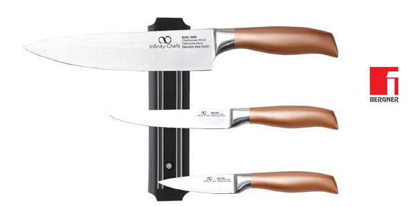 Set 3 Cuchillos Just For Chefs Q2906 + soporte magnético chollo en Amazon