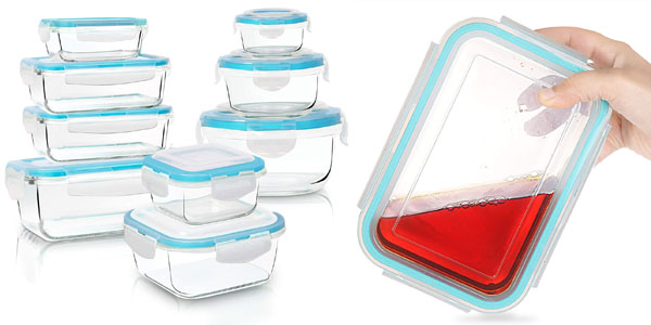 ▷ Chollo Flash Pack de recipientes de vidrio Kichly (9 envases + 9 tapas)  sin BPAs por sólo 29,06€ con envío gratis (-19%)