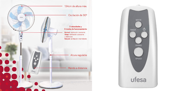 Ventilador de pie Ufesa RF1450 chollo en Amazon