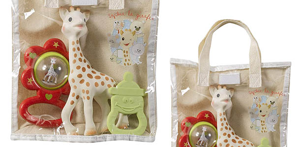bolsa regalo con sonajero y mordedor para bebés Sophie la girafe chollo