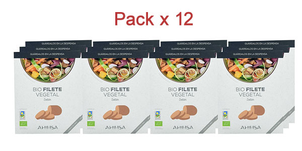 Pack x12 Bio Filete Vegetal de Seitán Ahimsa de 230 gr/ud barato en Amazon