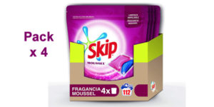 Pack x4 Detergente en cápsulas 28 lavados Skip Capsulas Doble Líquido Moussel barato en Amazon
