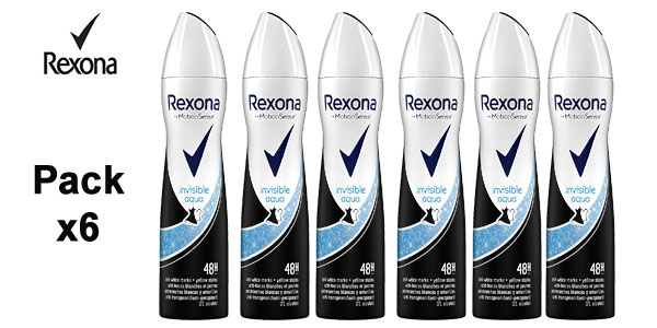 Pack x6 Rexona Desodorante Antitranspirante Aqua de 200 ml para mujer barato en Amazon
