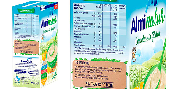 Pack Papilla de cereales Alminatur sin gluten de 250 g barato