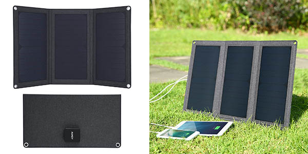 Aukey cargador solar para dispositivos móviles barato