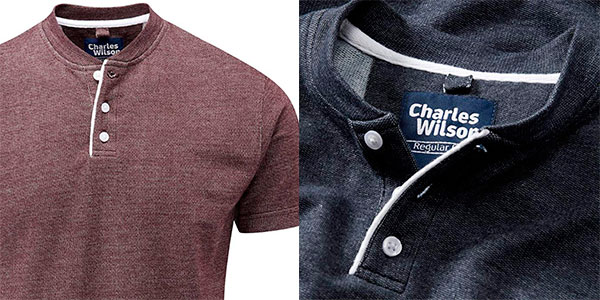 Camiseta Charles Wilson de cuello Henley para hombre barata
