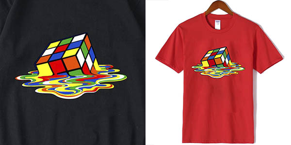 Camiseta de manga corta cubo de Rubik
