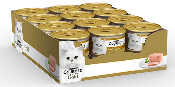latas de comida para gatos Purina Gourmet Gold Buey mousse oferta