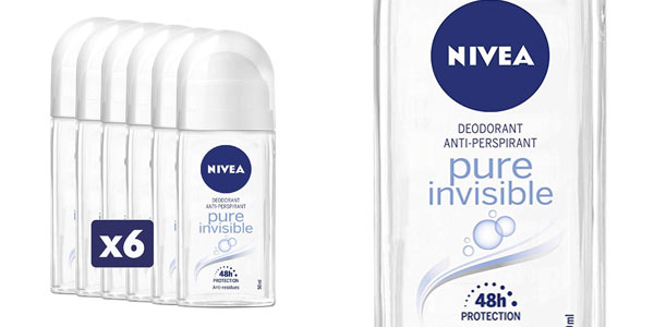 Pack x6 desodorante NIVEA Pure Invisible barato en Amazon