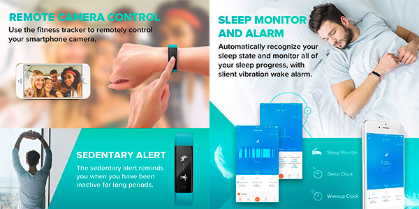Pulsera de actividad Runme con monitor de sueño y podómetro barata
