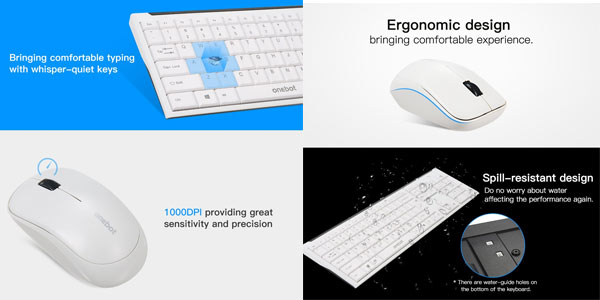 Pack de teclado y ratón inalámbricos Docooler Onebot Wireless en oferta en Amazon