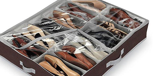 organizador de calzado para guardar bajo la cama Domopak relación calidad-precio estupenda