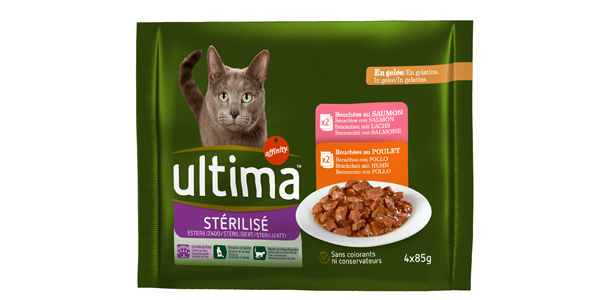 Pack 10 multipack 4 x 85 gr Ultima Comida Húmeda para Gatos Esterilizados chollo en Amazon