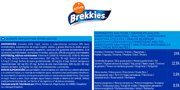 Pienso Brekkies Delicious Buey para perros adultos de 12 kg barato