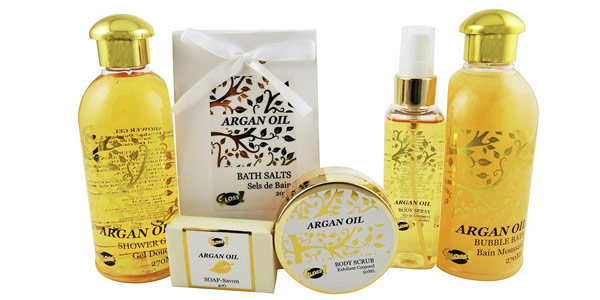Set de baño de 6 piezas Gloss Luxury Argan Oil en caja de regalo chollo en Amazon
