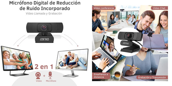 Comprar cámara web Loetad 1080p rebajada en Amazon