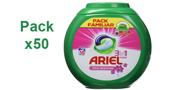 Detergente en cápsulas Ariel 3en1 Pods Fresh Sensations para 50 lavados barato en Amazon