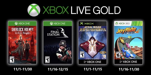 Juegos GRATIS con Gold noviembre de 2019 para Xbox One