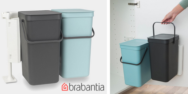 Pack x2 Cubos de basura integrados Brabantia Sort & Go de 16L/ud baratos en Amazon