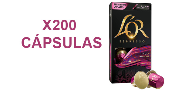 Pack x200 cápsulas L'Or Espresso Café India Intensidad 10 barato en Amazon