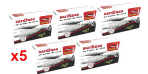 Pack x5 latas Dardo Sardinas en Aceite de Oliva 118gr/ud barato en Amazon