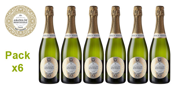 Pack x6 Cava Abadía de Montserrat Brut Reserva de 750 ml/ud barato en Amazon