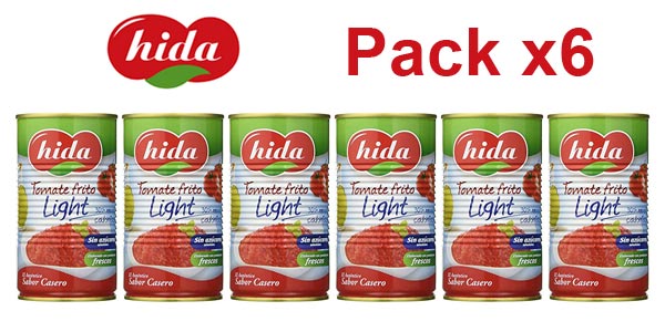 Pack x6 latas Tomate frito light Hida sin azúcares añadidos de 340 gr barato en Amazon
