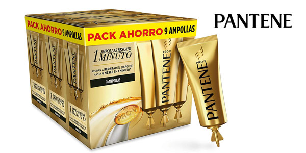 Pack x9 Ampollas Rescate 1 Minuto Pantene Pro-V Repara & Protege de 15 ml/ud barato en Amazon