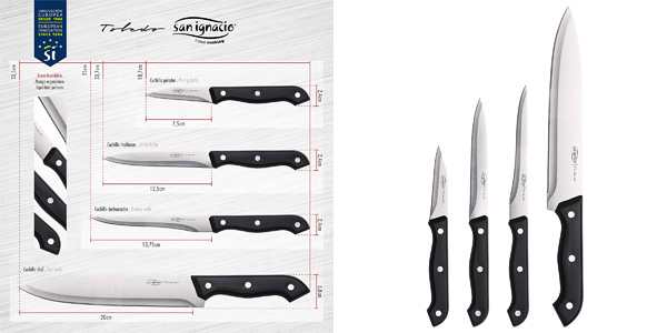 Set 4 Cuchillos de cocina San Ignacio Toledo PK1464 chollo en Amazon