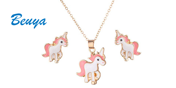 Juego Colgante + Pendientes de unicornio barato en Amazon