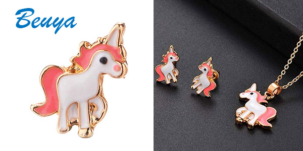 Juego Colgante + Pendientes de unicornio chollo en Amazon