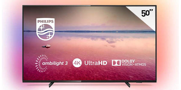 Smart TV Philips 50PUS6704/12 de 50" UHD 4K con Ambilight 3