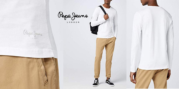 Camiseta de manga larga Pepe Jeans Original Basic L/S para hombre chollo en Amazon