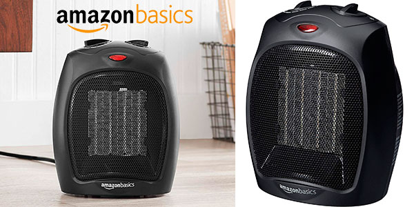 Calefactor de cerámica AmazonBasics de 1.500 W con termostato ajustable en oferta