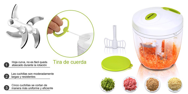 Sedhoom Cortadora picadora de verduras manual de 1.000 ml chollo en Amazon