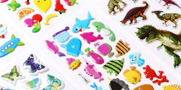 Set de 500 pegatinas 3D de diseños variados para niños chollo en Amazon