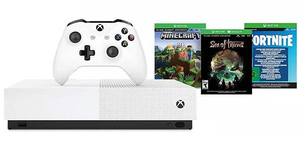 Pack Xbox One S All Digital 1 TB + Minecraft + Sea of Thieves + Fortnite
