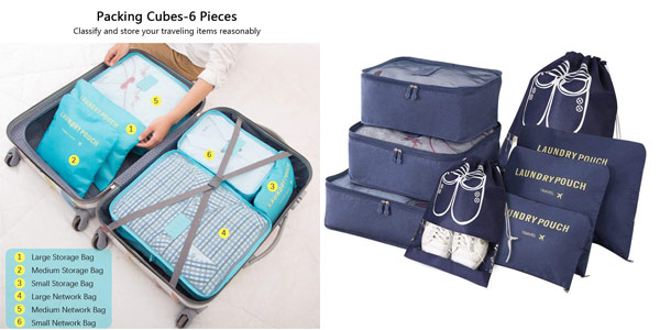 Set de 6 piezas de prganización de equipaje Vicloon barato en Amazon