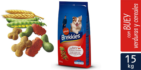 Pienso para Perros Brekkies con Buey y Verduras de 15 kg barato en Amazon