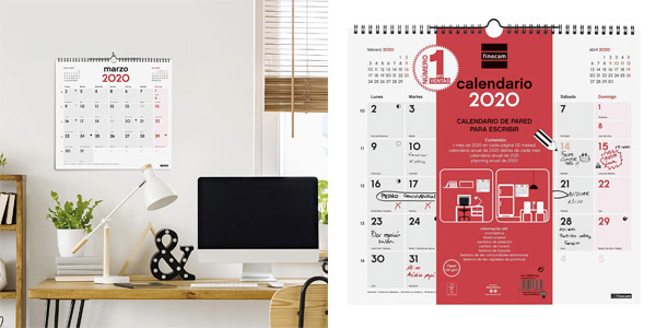 Calendario Finocam 2020 de pared Finocam L para escribir barato en Amazon