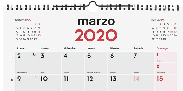 Calendario Finocam 2020 de pared Finocam L para escribir chollo en Amazon