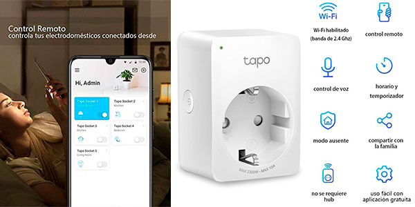 Chollo Mini Enchufe Inteligente TP-Link Tapo P100 Wi-Fi