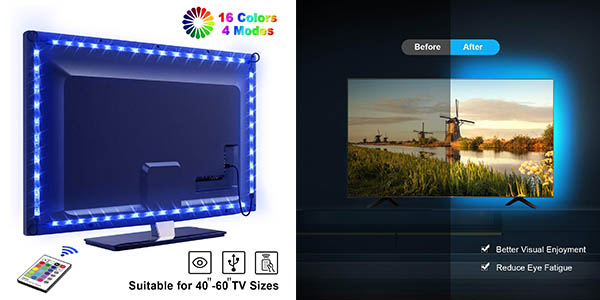 Omeril tira de luces LED Tv colores barata