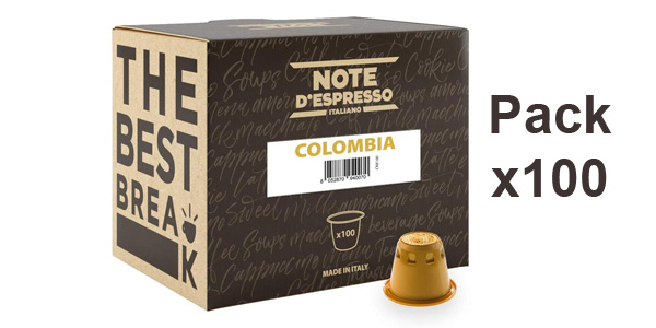 Pack x100 cápsulas de café de Colombia Note D'Espresso de 5,6 gr/ud barato en Amazon